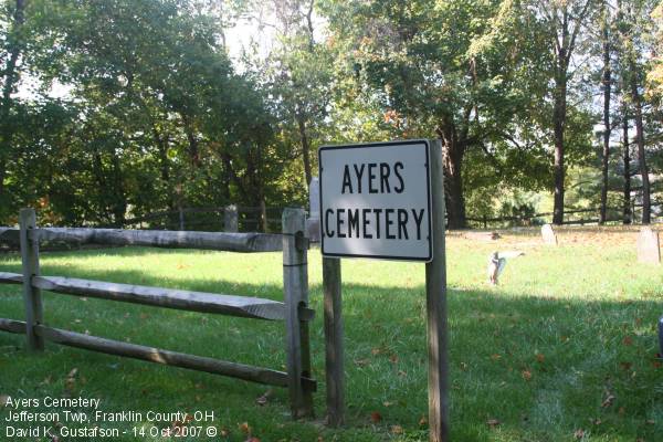 Ayers Cemetery, Jefferson Township, Franklin County, Ohio