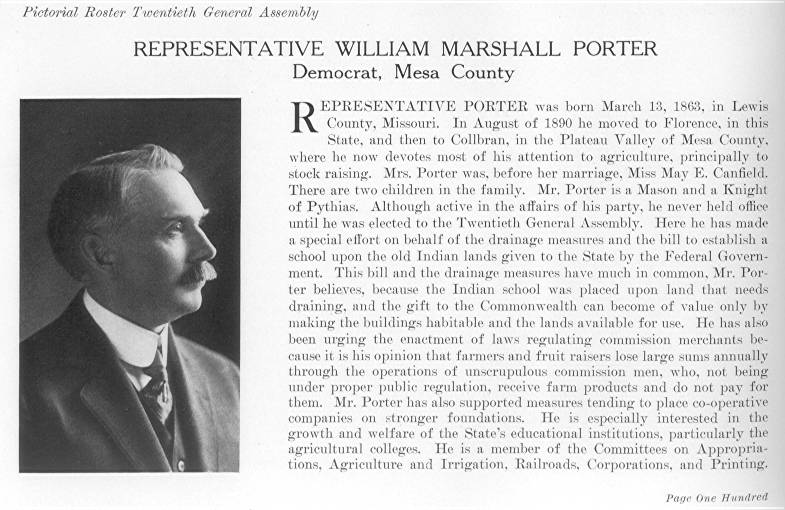 Rep. William Marshall Porter, Mesa County