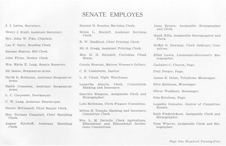 Colorado Senate Employes, 1915