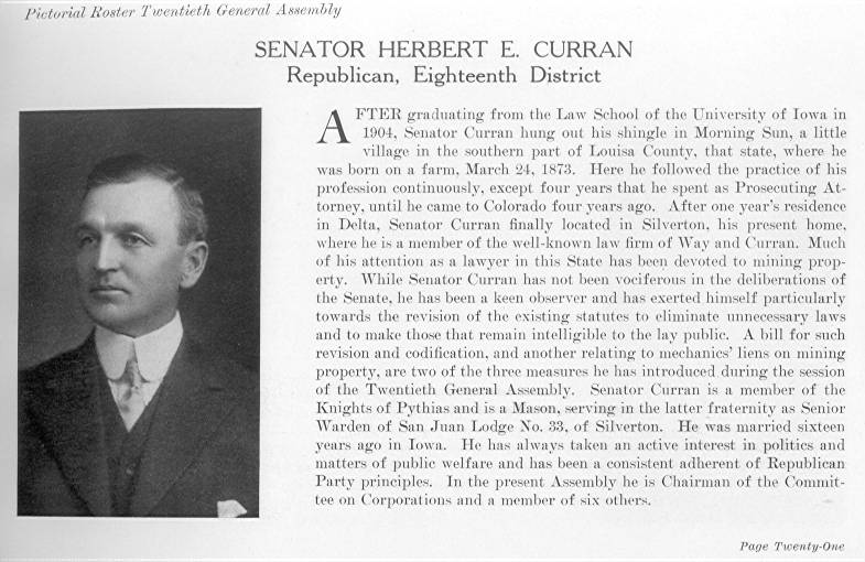 Senator Herbert E. Curran (1915)