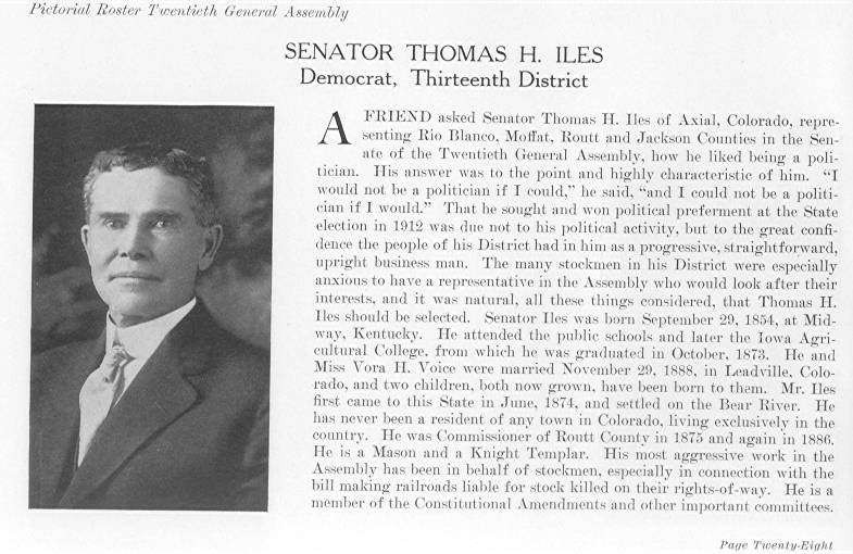 Senator Thomas H. Iles (1915)