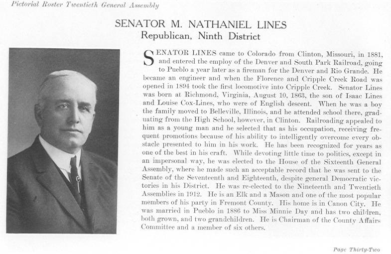 Senator M. Nathaniel Lines (1915)