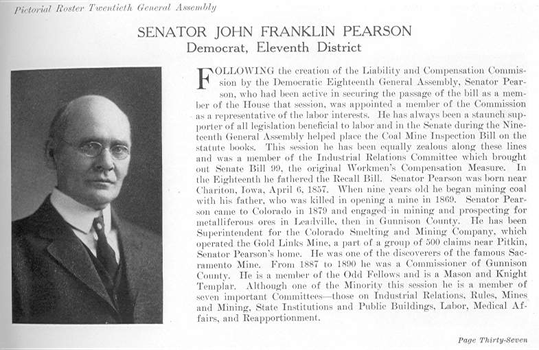 Senator John Franklin Pearson (1915)