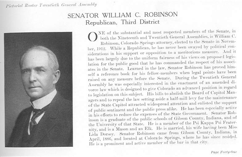 Senator William C. Robinson (1915)