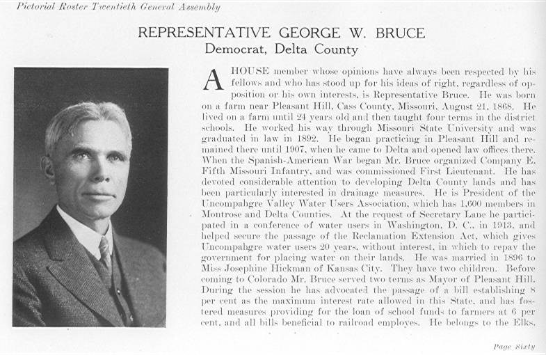 Rep. George W. Bruce, Delta County (1915)