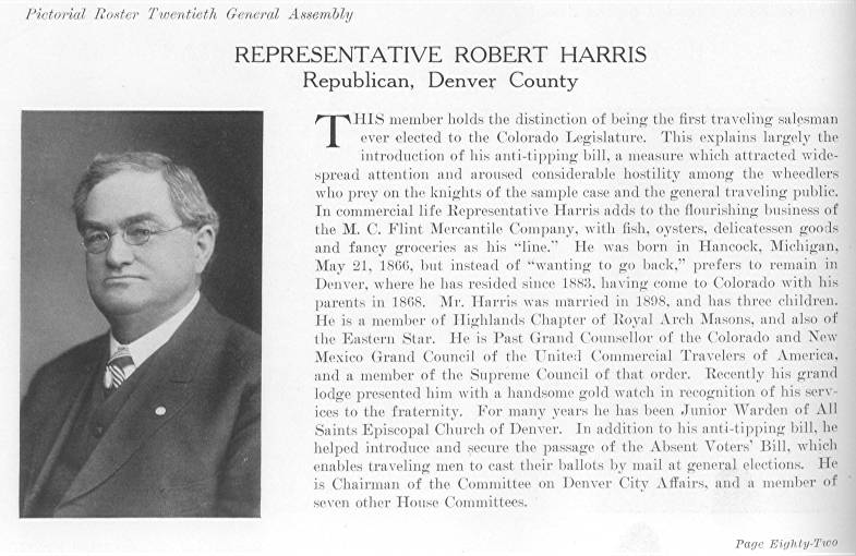 Rep. Robert Harris, Denver County (1915)