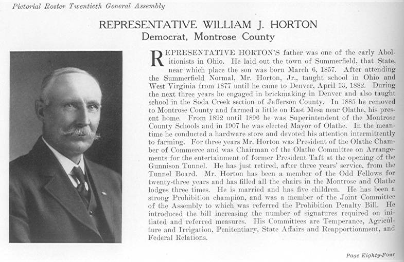 William J. Horton, Montrose County (1915)