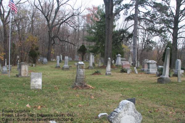 Powell Cemetery, Powell, Liberty Township, Delaware County, Ohio
