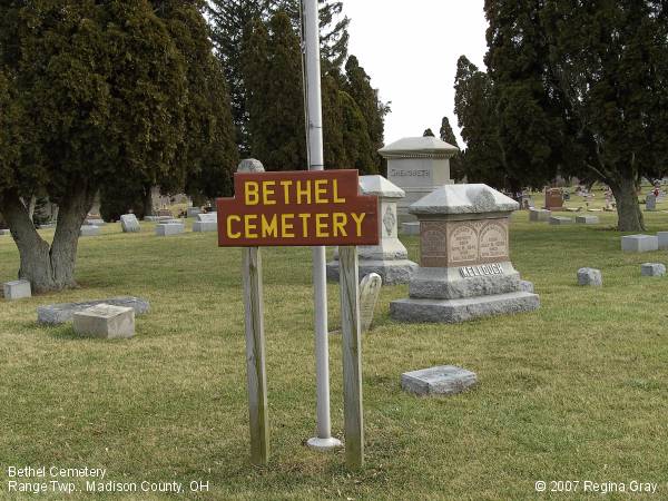 Bethel Cemetery, Range Township, Madison County, OH